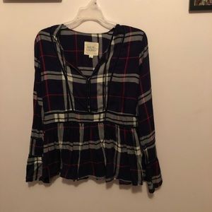 Plaid Peplum Top